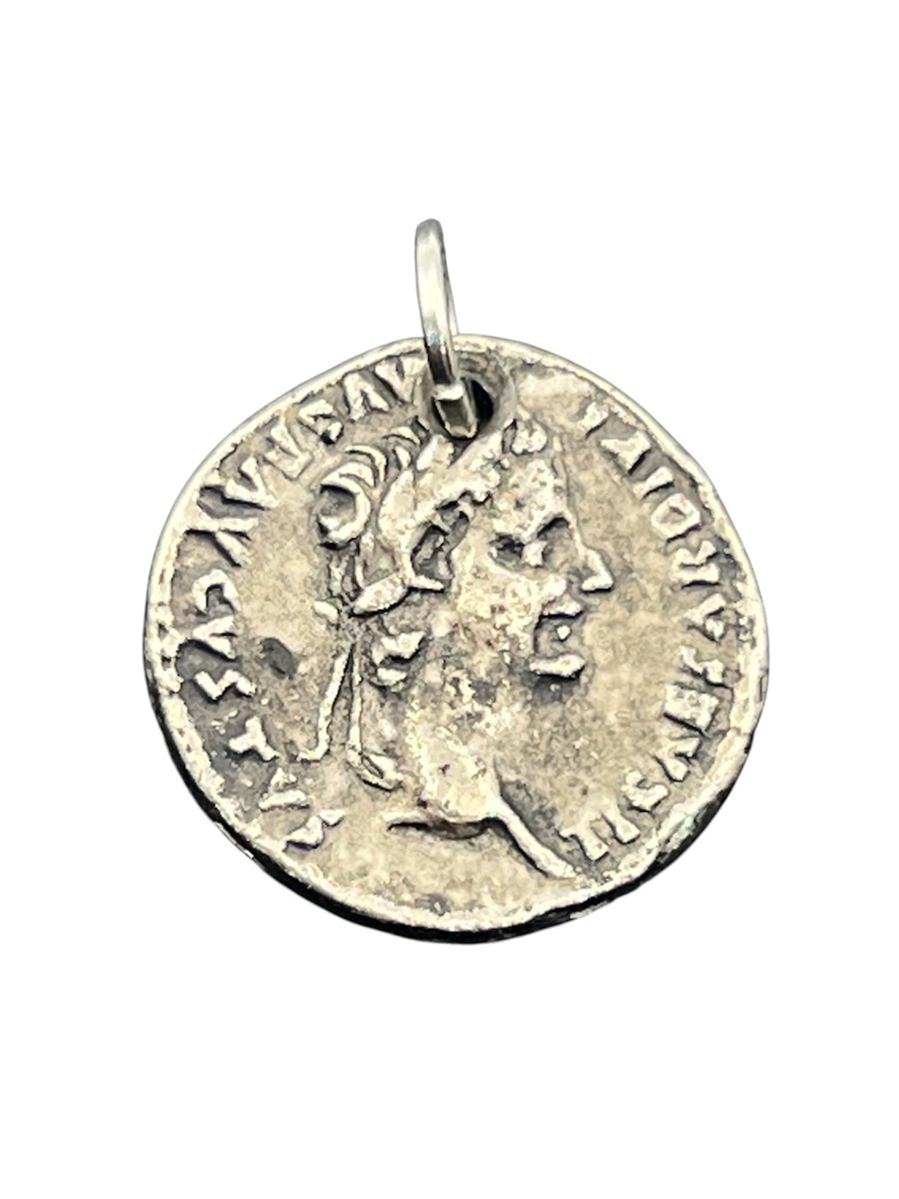 Rome ancient Roman emperor replica silver tone coin pendant for necklace vintage
